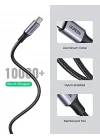 2.0 A USB-A & USB-C Örgülü Şarj ve Data Kablosu, 50 Santimetre, Siyah, 60125