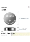 20 x AG10 Düğme Hücresi LR1130 1,5V, Alkalin Pil