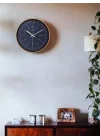 218-A-10 Serisi Eskitme Metal Görünümlü Sessiz Akar Modern Duvar Saati 30 cm