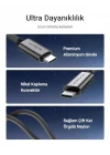 240W, 20 Gbps, 4K 60Hz, USB Cden USB Cye, Örgülü Hızlı Şarj, Görüntü ve Veri Aktarım Kablosu PD 3.2, 5A, iPhone 15, 16, 17, M2 MacBook Pro, Air, iPad Pro ve Galaxy S25, S24, S23 ile Uyumlu