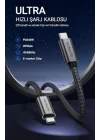 240W, 20 Gbps, 4K 60Hz, USB Cden USB Cye, Örgülü Hızlı Şarj, Görüntü ve Veri Aktarım Kablosu PD 3.2, 5A, iPhone 15, 16, 17, M2 MacBook Pro, Air, iPad Pro ve Galaxy S25, S24, S23 ile Uyumlu