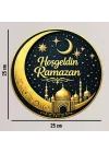 25-25 cm Hoş geldin Ramazan Dekorlu Ahşap Kapı Süsü, Ramazan Süsleri, Ramazan Tavan Süsü, Ahşap
