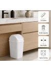 2,6 litre küçük Slim Trash can (Beyaz)