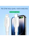 27W Type-C to Lightning iPhone iPad ile Uyumlu PD Hızlı Şarj ve Data Kablosu 1.2 Metre