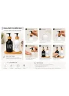 2’li Hands & Dishes Siyah Beyaz Cam Sabunluk Seti – Modern Minimalist Tasarım, 500 ml Kapasiteli, Bambu Standlı Dekoratif Mutfak & Banyo Sıvı Sabunluk Dispenser Seti