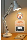 2li SET Masa Lambası + Kronometreli Pomodoro Ders Çalışma Masa Lambası (Beyaz 811)