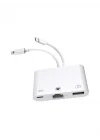 3 in1 şarj adaptörü Lightning Type-C Girişini Kamera Fotoğraf Makinesi Lan Ethernet Girişine Çevirici Dönüştürücü Tip-C RJ45 girişli İphone ile Uyumlu ZR814