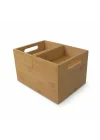 3lü Modüler Bambu Organizer Set - Üst Üste Geçebilen Çok Amaçlı Çekmece İçi ve Masaüstü Düzenleyici Kutu - Banyo, Mutfak ve Ofis İçin Ahşap Saklama Seti