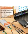 3lü Type-C Çoklayıcı 25 Cm Hızlı Şarj ve 480 Mbps Veri Aktarımı 3CC