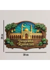 30-27 cm Hoş geldin Ramazan Dekorlu Ahşap Kapı Süsü, Ramazan Süsleri, Ramazan Tavan Süsü