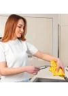 %30 Mikrofiber Tırtıklı Sarı Bez, 4’lü Paket