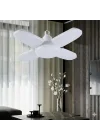 30 Watt 4 Kollu Pervane Led Ampul, Katlanabilir Fan Tipi Tavan Lambası, 6500K Beyaz Işık, 3250 Lümen, E27 Duy Uyumlu, Enerji Tasarruflu Atölye ve Oda Aydınlatması