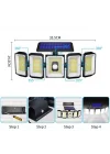 300 Led Güneş Enerjili 3 Mod Kumandalı 3 Metre Kablolu 5 Taraflı Sensörlü Solar Sokak Lambası/bahçe aydınlatma