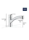 30306DC1 Eurosmart Çift Püskürtme Pull-Out Mutfak Bataryası püskürtücülü Supersteel (Paslanmaz Çelik)