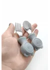 304 Çelik Panda Bebek Kaşık Çatal SetiSilikon Saplı BPA İçermez Ergonomik Kaymaz Gri