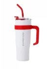 304 L Çelik 1,2 L Beyaz Pipetli Kamp Piknik Termos cin909by