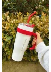 304 L Çelik 1,2 L Beyaz Pipetli Kamp Piknik Termos cin909by