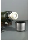 304 L Çelik 750 ml Yeşil Kamp Piknik Termos Tutmalı Termos cin491ys