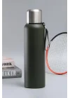 304 L Çelik 750 ml Yeşil Kamp Piknik Termos Tutmalı Termos cin491ys