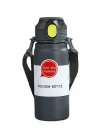 304 L Çelik Siyah 600 ml Askılı ve Pipetli Matara Suluk cin411sy