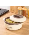 3149 1000 mL Yemek Termosu - Sızdırmaz Kilitlenebilir Kapak Paslanmaz Çelik Sefer Tası - Krem