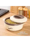 3149 1000 mL Yemek Termosu - Sızdırmaz Kilitlenebilir Kapak Paslanmaz Çelik Sefer Tası - Krem
