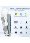 3360 Usb 3.0 Type C Hub 4 Port Çoklayıcı Çoğaltıcı Çevirici Dönüştürücü Adaptör 2si 1 Arada USB & Type-C 4 Portlu Hub USB Type-A & USB Type-C (Hibrit Tasarım) 5 Gbps (USB 3.0 Destekli)