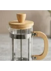 350 ml French Press Kahve ve Bitki Çayı Demliği - Paslanmaz Çelik İç Yapı, Akasya veya Bambu Ahşap Detay Seçenekleriyle Lüks Borosilikat Cam Tasarım (BAMBU KULP)