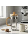350 ml French Press Kahve ve Bitki Çayı Demliği - Paslanmaz Çelik İç Yapı, Akasya veya Bambu Ahşap Detay Seçenekleriyle Lüks Borosilikat Cam Tasarım (BAMBU KULP)