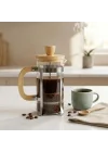 350 ml French Press Kahve ve Bitki Çayı Demliği - Paslanmaz Çelik İç Yapı, Akasya veya Bambu Ahşap Detay Seçenekleriyle Lüks Borosilikat Cam Tasarım (BAMBU KULP)