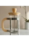 350 ml French Press Kahve ve Bitki Çayı Demliği - Paslanmaz Çelik İç Yapı, Akasya veya Bambu Ahşap Detay Seçenekleriyle Lüks Borosilikat Cam Tasarım (BAMBU KULP)