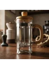 350 ml French Press Kahve ve Bitki Çayı Demliği - Paslanmaz Çelik İç Yapı, Akasya veya Bambu Ahşap Detay Seçenekleriyle Lüks Borosilikat Cam Tasarım (BAMBU KULP)