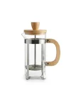 350 ml French Press Kahve ve Bitki Çayı Demliği - Paslanmaz Çelik İç Yapı, Akasya veya Bambu Ahşap Detay Seçenekleriyle Lüks Borosilikat Cam Tasarım (BAMBU KULP)