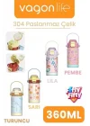 360 ML Çocuk Termosu Tek Kapak Çift Kullanım Pipetli Rahat İçim Kulplu Paslanmaz Çelik Termos 1104-360ML Turuncu