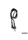 3A USB-A to Micro Pro Braided Örgülü Data ve Hızlı Şarj Kablosu 1 Metre Siyah