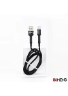 3A USB-A to Micro Pro Braided Örgülü Data ve Hızlı Şarj Kablosu 1 Metre Siyah