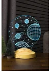 3D 3 Boyutlu Uzay Temalı LED Lamba
