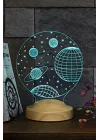 3D 3 Boyutlu Uzay Temalı LED Lamba