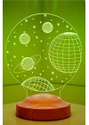 3D 3 Boyutlu Uzay Temalı LED Lamba