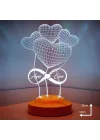 3D Balon Kalpler Sonsuzluk Hediyesi 3 Boyutlu Led Lamba