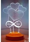 3D Balon Kalpler Sonsuzluk Hediyesi 3 Boyutlu Led Lamba