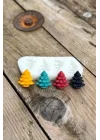 3D Çam Ağacı Mini Dörtlü Mum Kalıbı (Silikon)