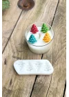 3D Çam Ağacı Mini Dörtlü Mum Kalıbı (Silikon)