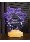 3D Canım Babam Hediyesi 3 Boyutlu Balon Kalpler Küre Led Lamba
