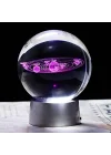 3D Işıklı Gezegen Cam Küre Dekoratif Hediyelik