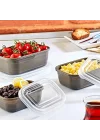 3Lü Saklama Kabı Set BEJ