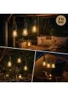 3’lü Set Solar Şarjlı LED Kamp Lambası, Type-C Şarj Girişli Sıcak Beyaz Işıklı Askı Kancalı Taşınabilir Ampul, Kamp Çadır Karavan Bahçe ve Elektrik Kesintisi İçin