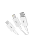 3ü1 arada USB Kablo. Şarj Kablosu, Çoklu Sarj Kablosu 3 Uçlu Type-c Uyumlu