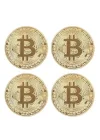 4 Adet Bitcoin Madeni Hatıra Parası Madeni Bitcoin Hediye Sikke Para