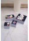 4lü Lacivert Çizgili Çekmece Içi Organizer Seti
